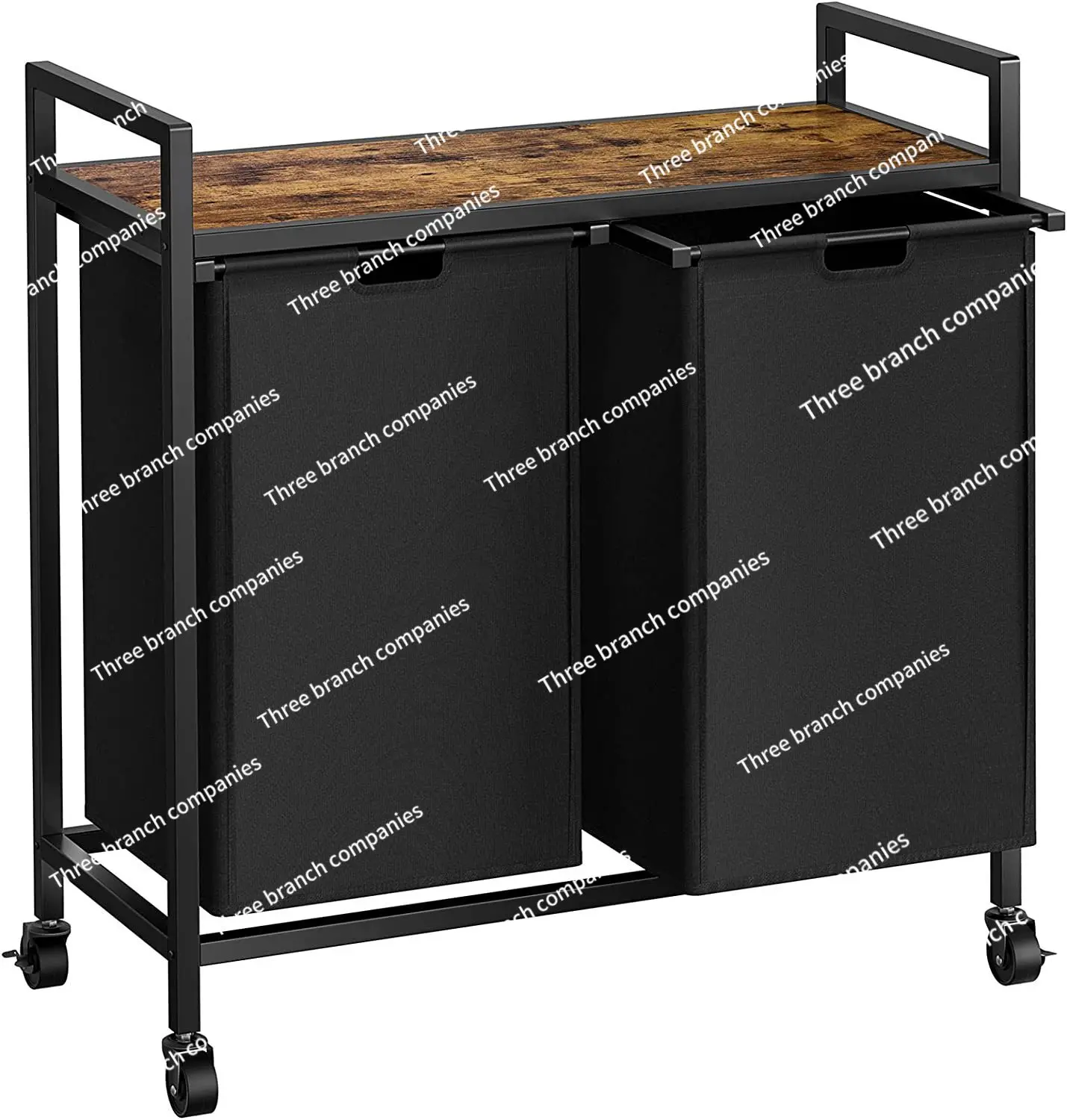

Dirty Basket Storage Cloth Cover Rack Oxford Cloth Two Grid with Wheel Storage Rack Multi-layer