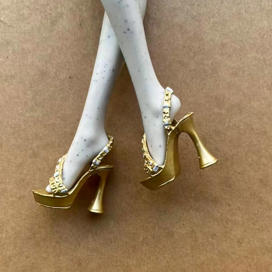 Regenbogen Puppenschuhe Sandalen Original Puppe Bunte Teile Monster Puppenschuhe Gold Weiß Neue Original Puppenteile – Detail 18