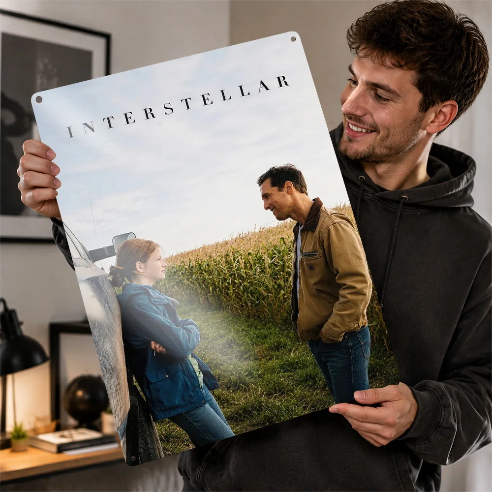Interstellar Movie Featuring Cooper Poster Cinema Wall Art Personalized Vintage Metal Sign for Man Cave Home Decor Film Fan Gift