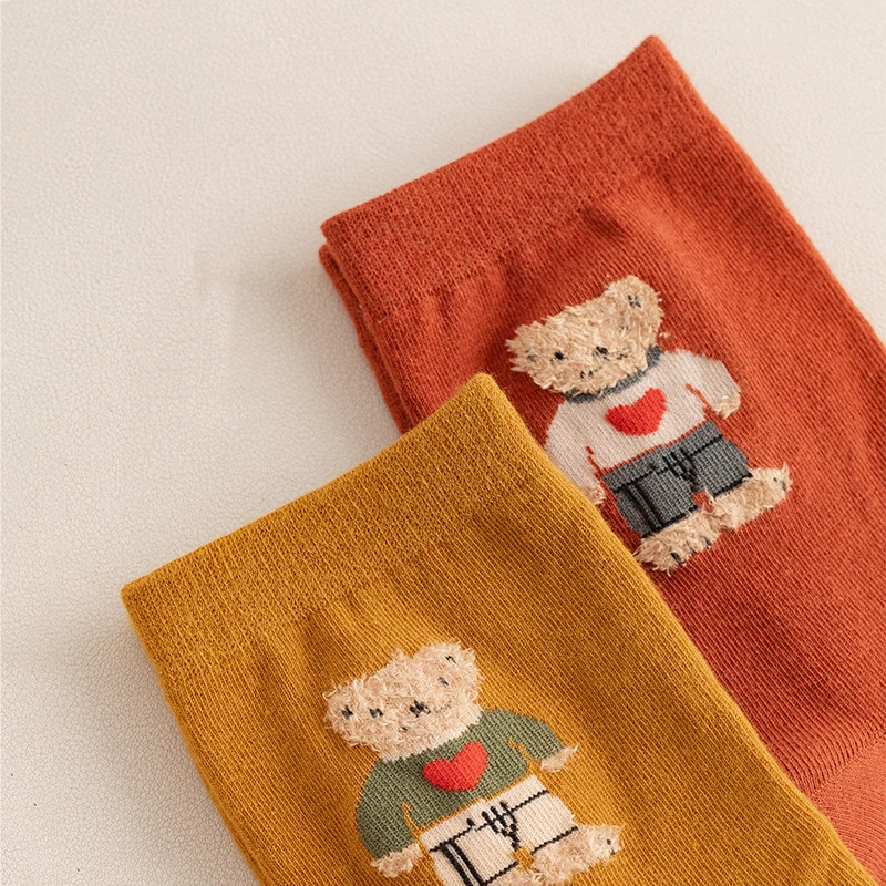 Trendy socks Cartoon Bear Men\'s Women Socks Cotton Harajuku Style Sport Boy girls Skateboard Novelty Breathable Christmas Gift
