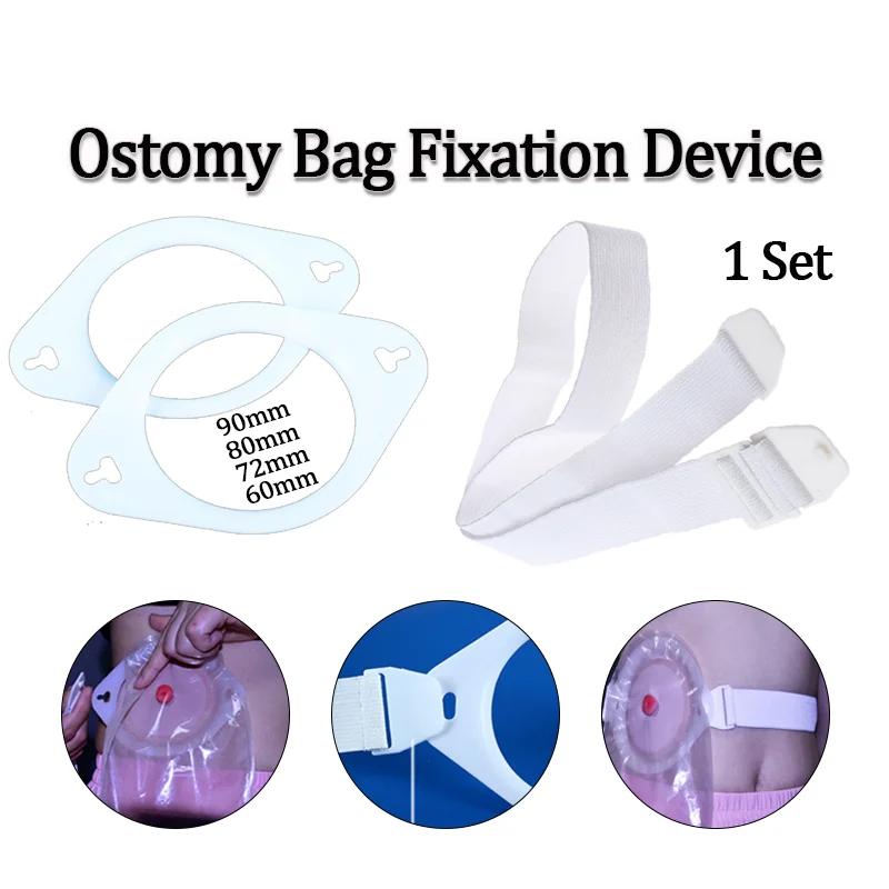 1 Set Buckle Style Ostomy Bag Fixation Belt&Ring Reinforced Colostomy Bag Belt Stoma Bag Reinforcement Support Ring