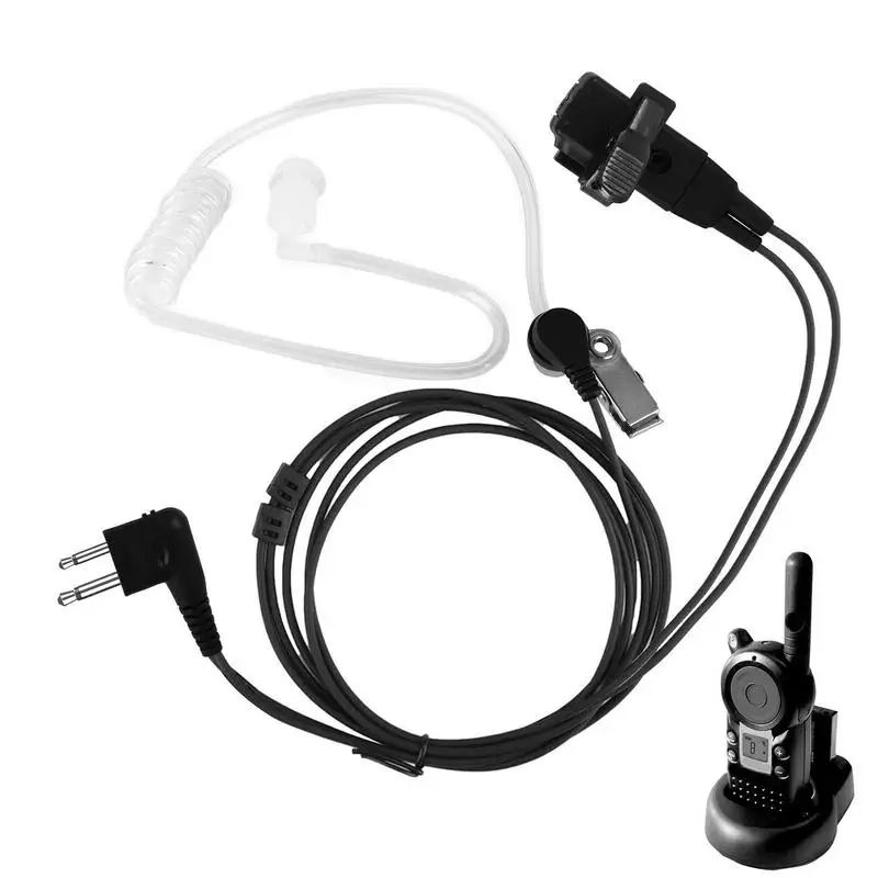 

Portable Walkie Talkie Earpiece New 2 Pin Earpiece Headset Covert Acoustic Tube Earpiece Headset Mic Long-Lasting Earpiece