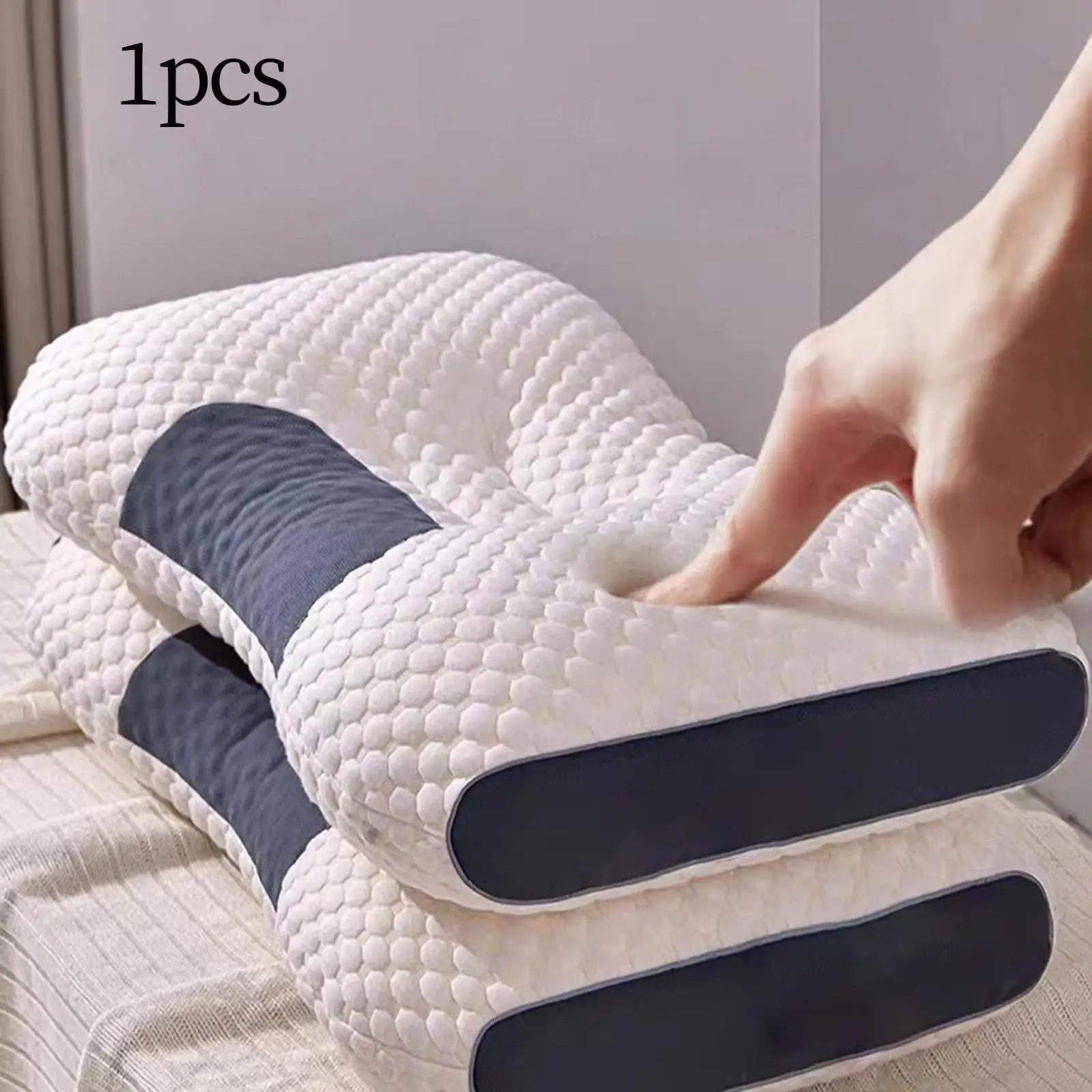 Neck Pillow Soft Neck Protection Bedding Pillow Bed Pillow Sleeping Pillow for Home Office Hotel Bedroom All Sleeping Positions