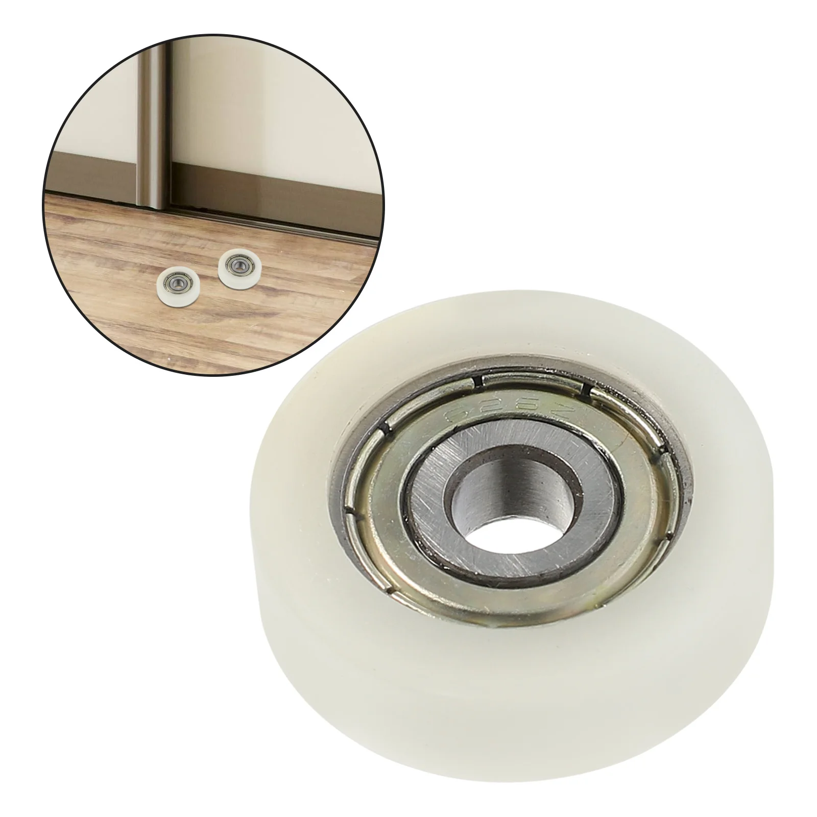 4 قطعة تحمل بكرة الأسطوانة الثقيلة انزلاق الباب عجلة استبدال الأخدود الصلب النايلون دائم المسار انزلاق بوابة الأسطوانة #5