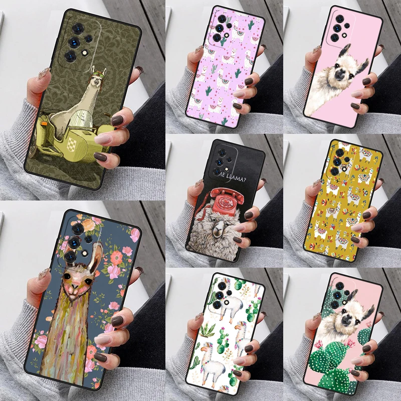 Lama Llama Alpaca Phone Case For Samsung Galaxy S23 S21 S20 FE S24 S22 Ultra Note20 S10 S9 S8 Plus A40 A52 A12 A13 A53