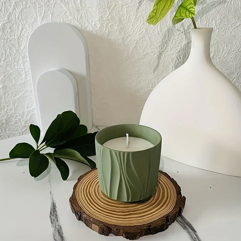 Formen zum Gießen von Silikonharz für Projekte, kreisförmiges, strukturiertes Design, geeignet für Sukkulententöpfe, Kerzenhalter und Aufbewahrungsbehälter – Detail 4