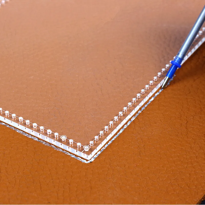 Laser cut acrylic Stencil template DIY small card holder folding wallet sewing pattern Leathercraft tool set 11*9.5*2cm