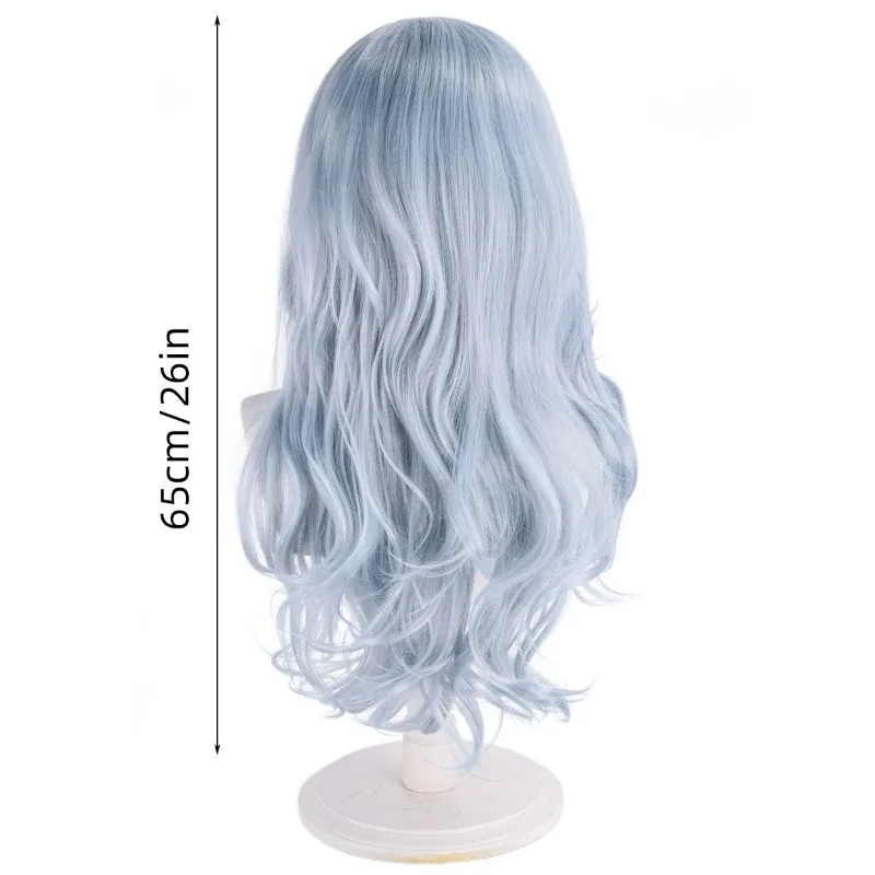 Eri Cos Pruik Anime Mijn Hero Academia Rolmodellering Leisteenblauw Lang haar Halloween Rollenspel Hoofddeksels Lang krullend haar Hoofddeksels