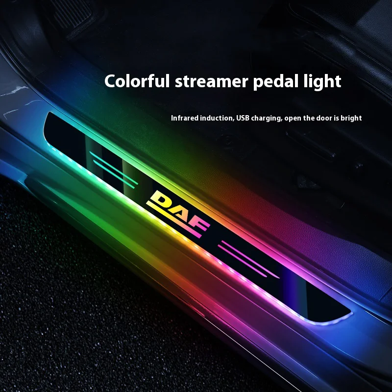 

For DAF XF CF LF VAN lf 95 105 Car wireless LED welcome pedal threshold light passage atmosphere light multicolor Pedal light