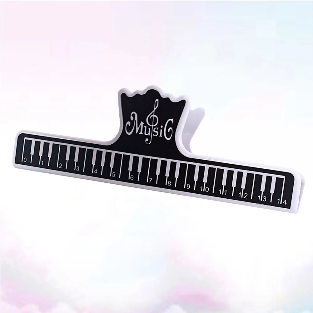 2pcs Z05 Piano Note Clip Keyboard Printed Smooth Grooves Plastic Music Book Page Holder Clamp Musical Instruments Tool (Black)