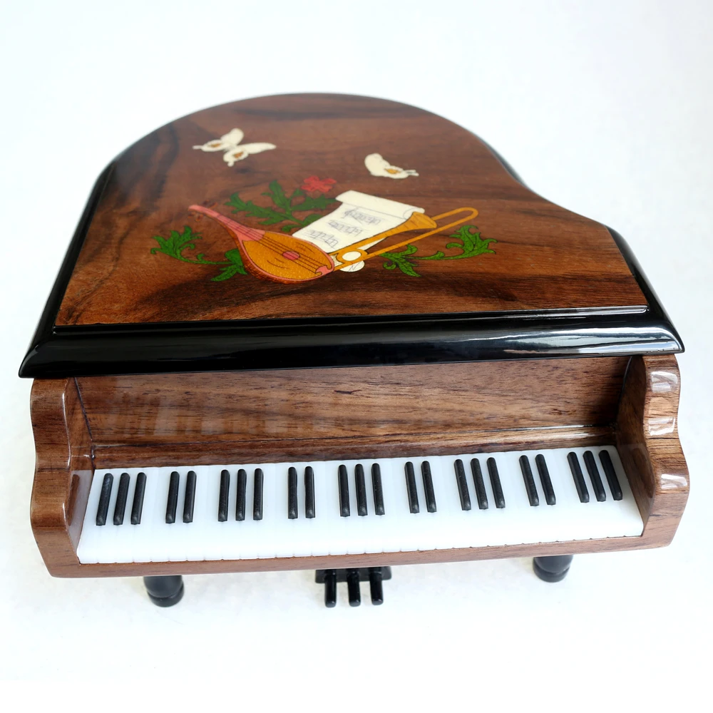 RHYMES 30-tone Wooden Piano Music Box ing High-end Pop Melody Music CreativeGift