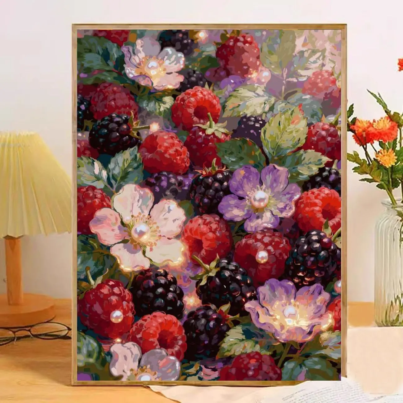 

Handmade Cross Stitch Cotton Thread round Diamond Decoration Painting DIY Embroidery Fruit Design 5D Diamond Drawing Kit