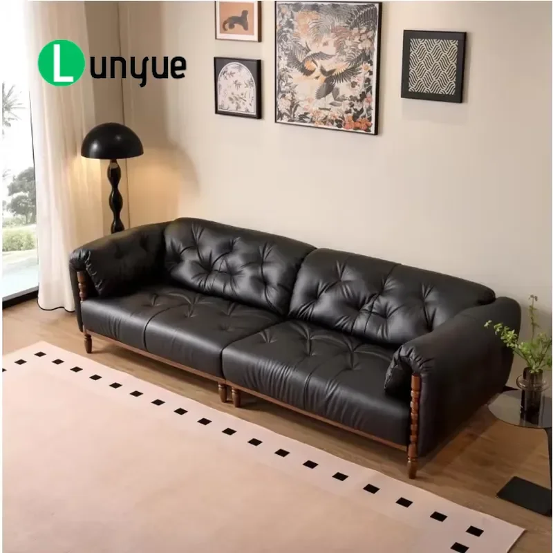Eco Leather 3 Seater L Shape Recliner Sofa High Density Foam Ash Wood Frame French Style Upholstered Furniture for Apartment