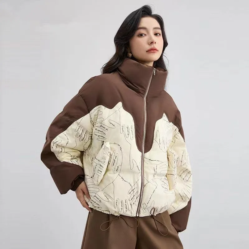 Chaqueta de plumón para mujer, abrigo corto, versátil, a la moda, para tiempo libre, cálido, 2023