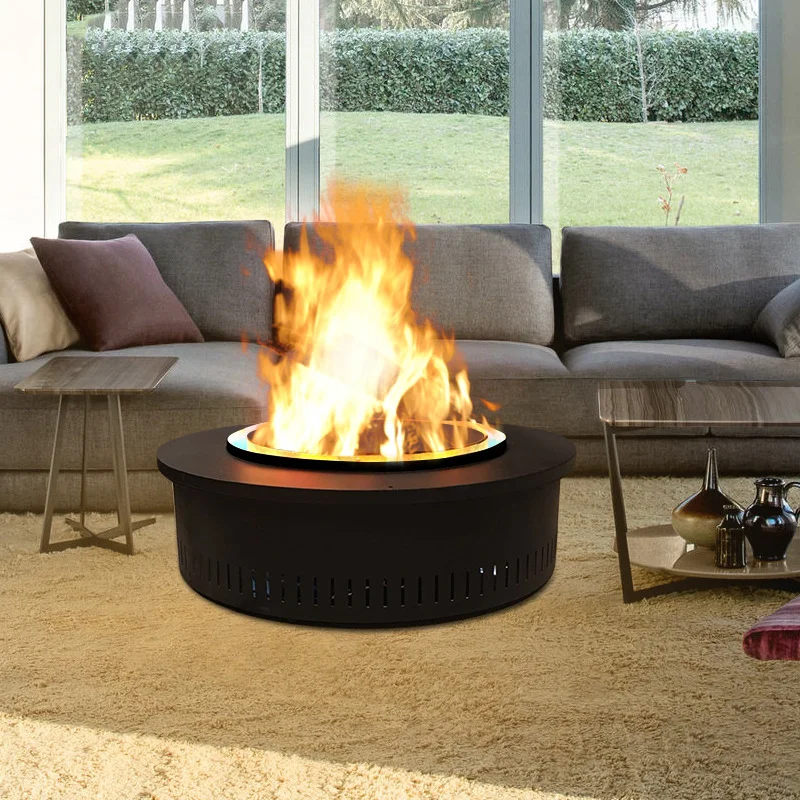 Circular smart 3D Fireplace APP Color adjustment Home interior decoration RGB artificial simulated flame water steam fireplace