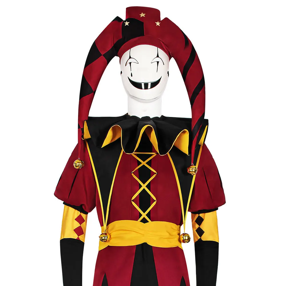 Freak Circus Cosplay Costume Complete Set, Freak Pierrot Cosplay Costume, Clown Uniform, Halloween Carnival Party Men's Clothing