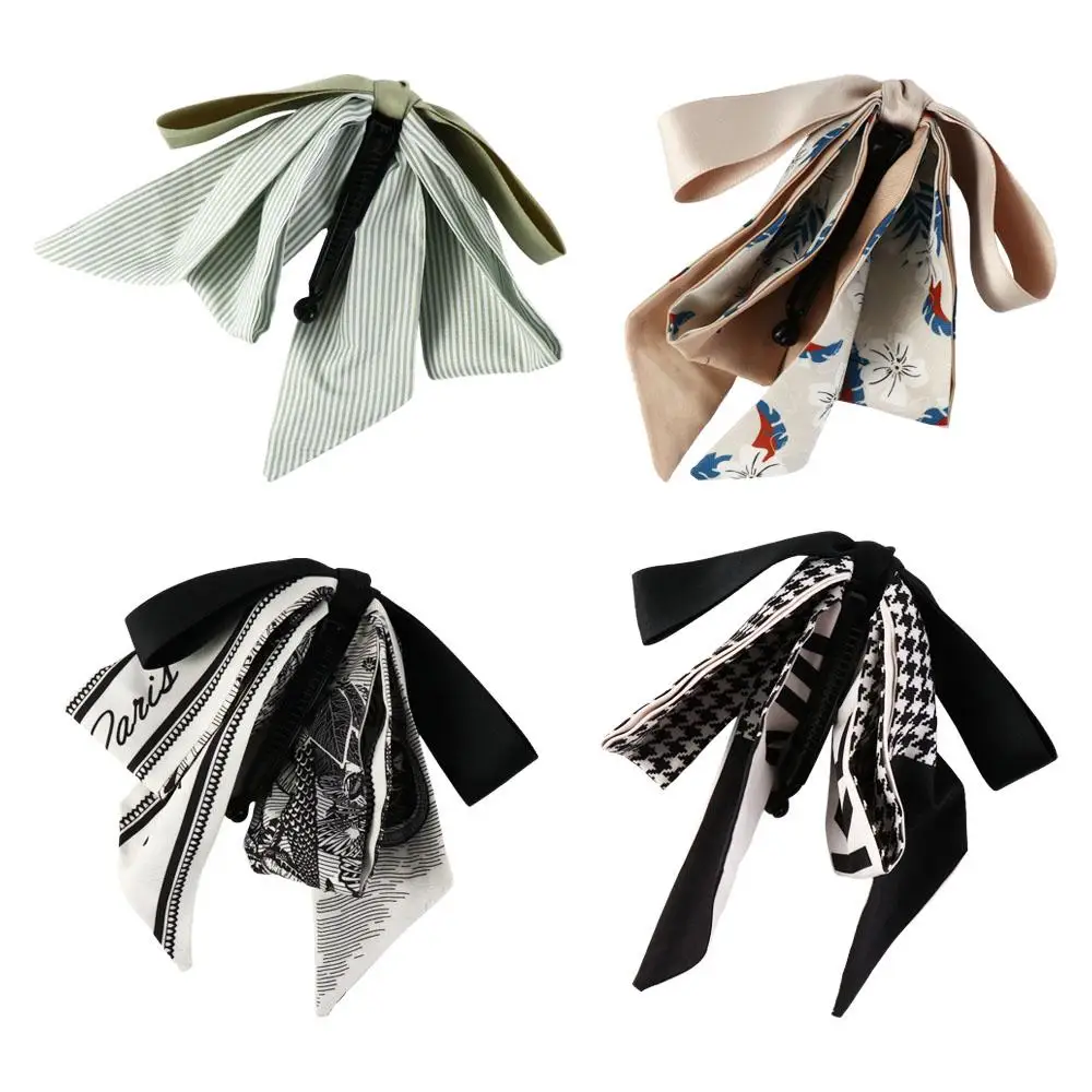 

Fashion Ribbon Bow Banana Clip Korean Style Hairpin Hair Claw Headdress Headwear Bowknot Hair Clip Ponytail Holder