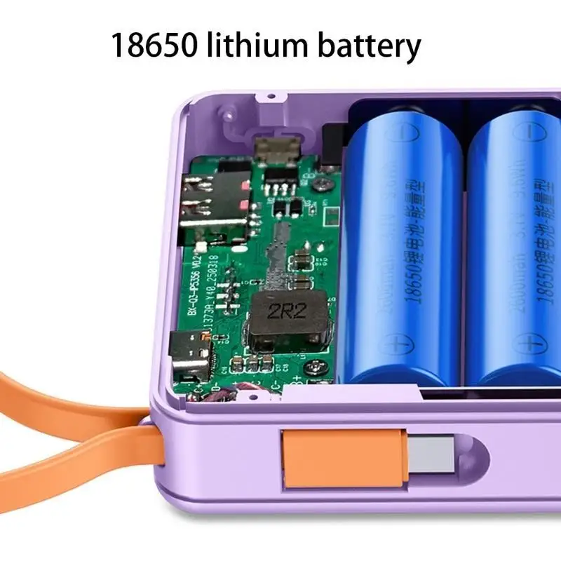 652F 4x18650 Power Battery Case Color Removable Case 10W For Fast Charging Not Need Solder Easy Removable