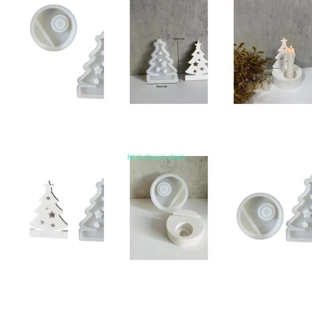 

E15E креативная силиконовая форма для рождественской елки, поделки из смолы, форма для подсвечника, простые в использовании для
