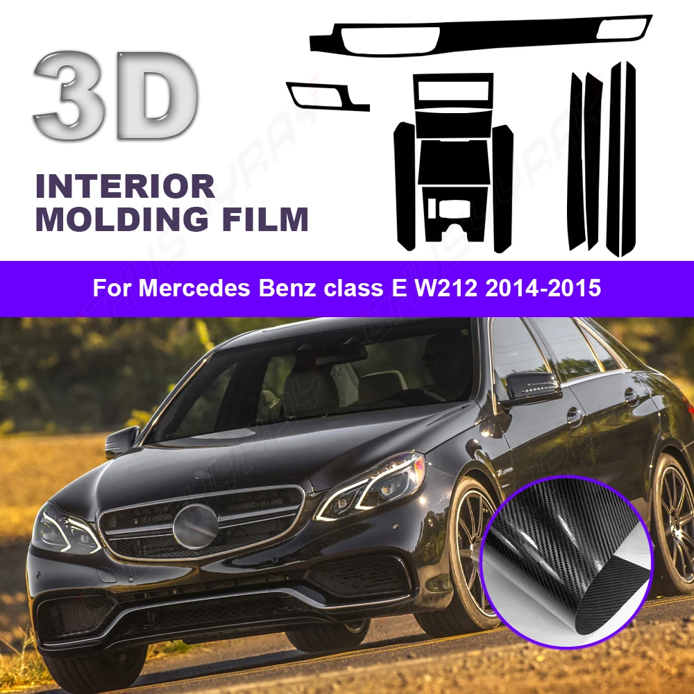 

XWQHJW For Mercedes benz interior modified film Super Gloss 3D Carbon Fiber Vinyl Wrap For Car Vinyl Film Vehicle Decal