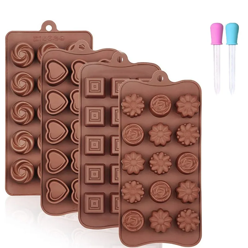5-8PCS/set Silicone Chocolate Molds, Non-Stick Candy Molds for Making Bite Size Chocolates, Candies, Truffles, Gummies, Jelly - view 5