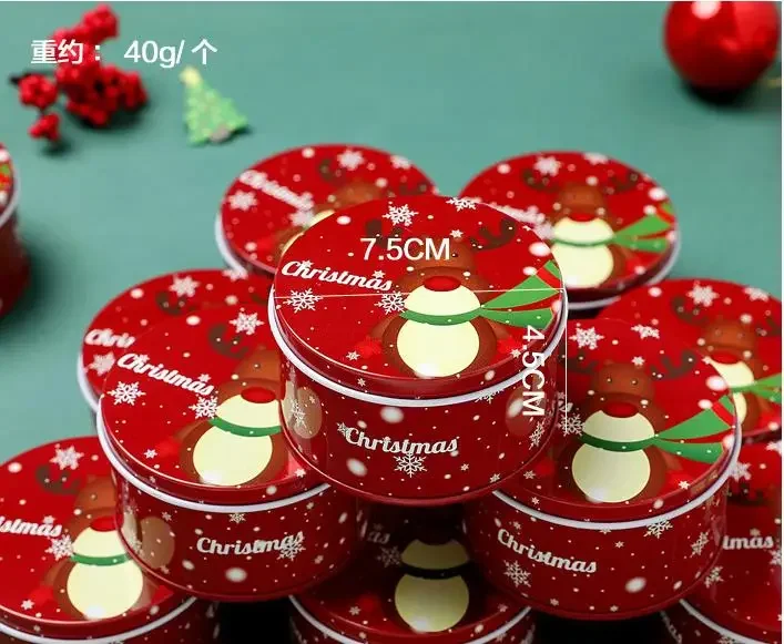 Christmas Scented Candle Tin Jar Portable Travel Soy wax Plant Essential Oil Candle Gift Box Suit With Fragrance Home Decoration