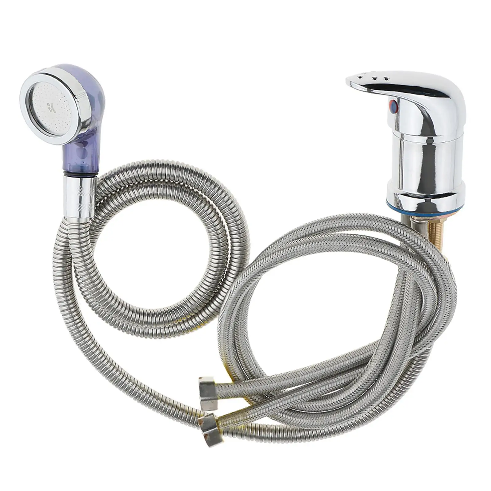 

Salon Shampoo Unit Bowl Sink Replacement Part Chrome Faucet Sprayer Hose Kit