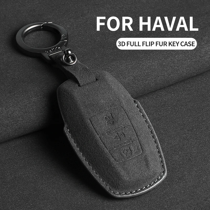 

Leather car key case for Great Wall Haval/Hover H6 Dargo M6 PLUS Cratos H9 JOLION F5 H2S F7 H7 Series Keychain Suede Accessories