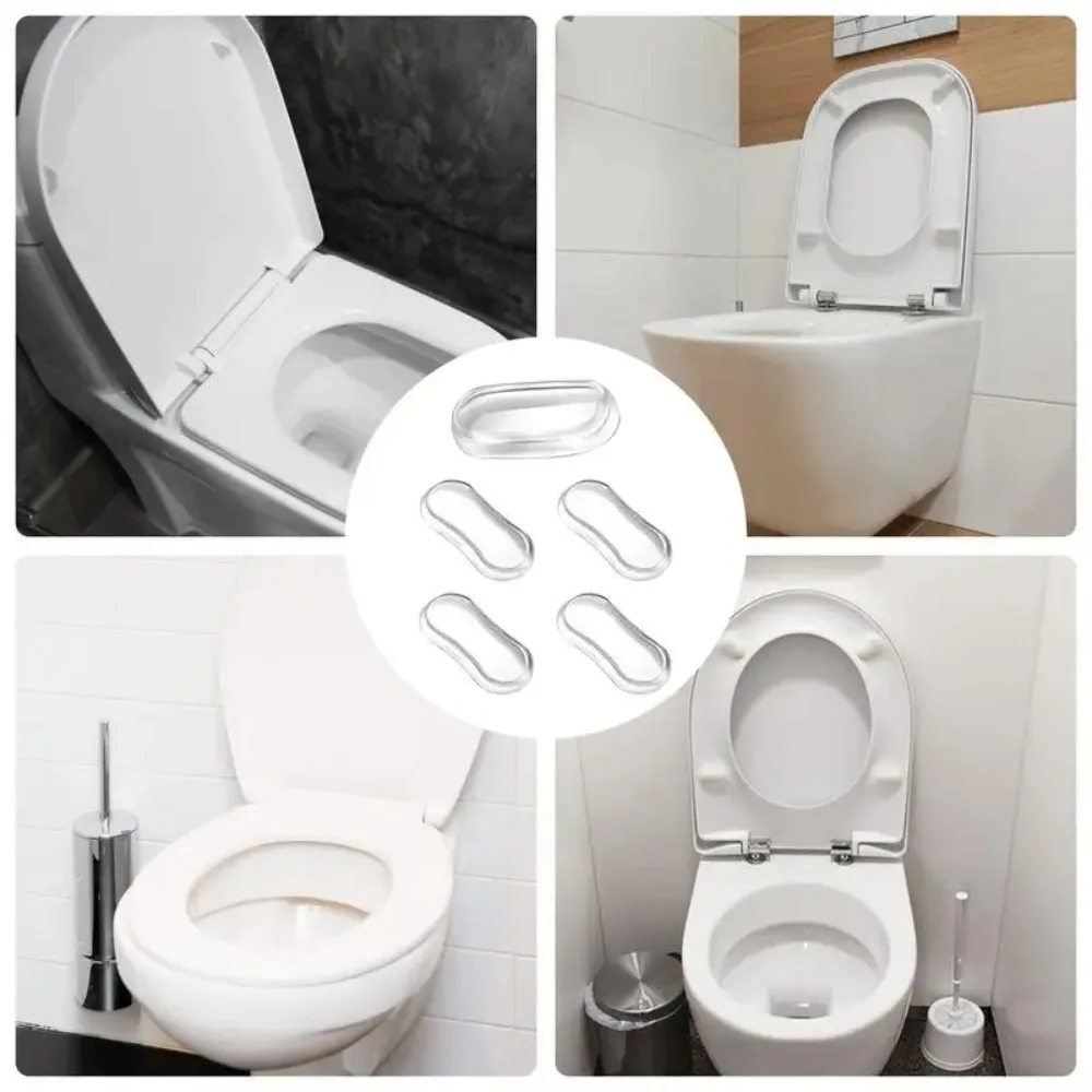 Durable Silicone Toilet Seat Bumper Shockproof Toilet Seat Lid Pads Bathroom Replacement Parts Strong Adhesive Protective