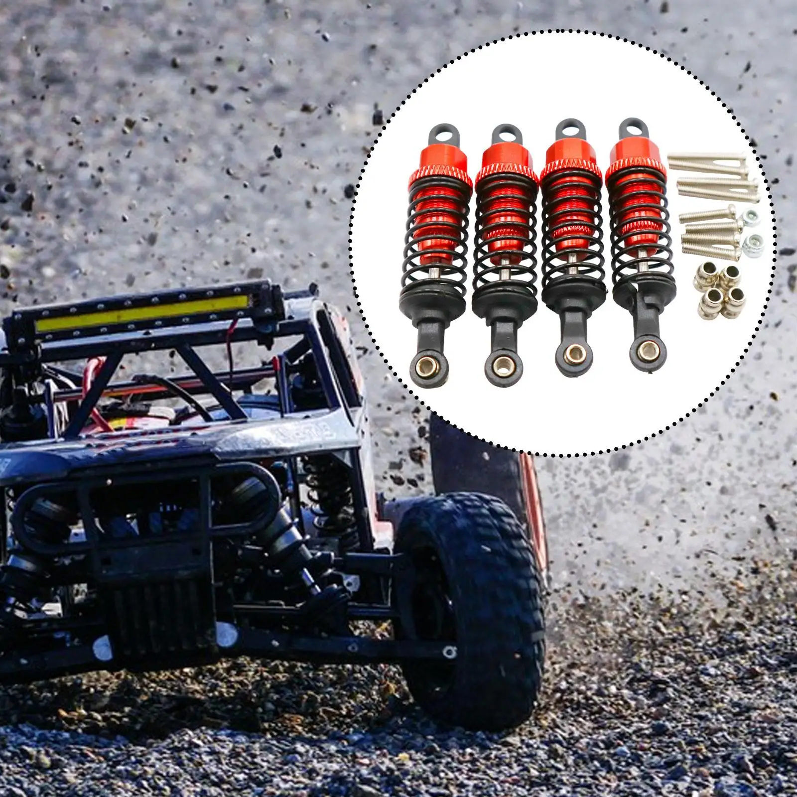 4 peças rc carro amortecedores substituição mola interna atualizações peças acessórios amortecedores peças de reposição para b24 1/16 rc carro