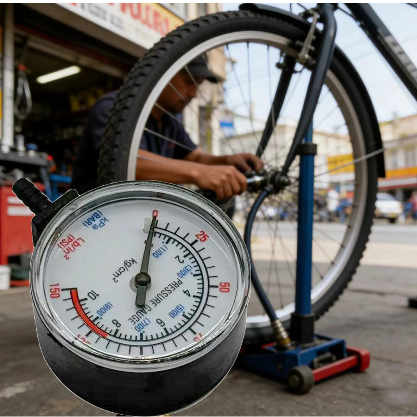 

Манометр для автомобильного насоса 40 PSI, 4 мм, пластиковый, для подкачки шин