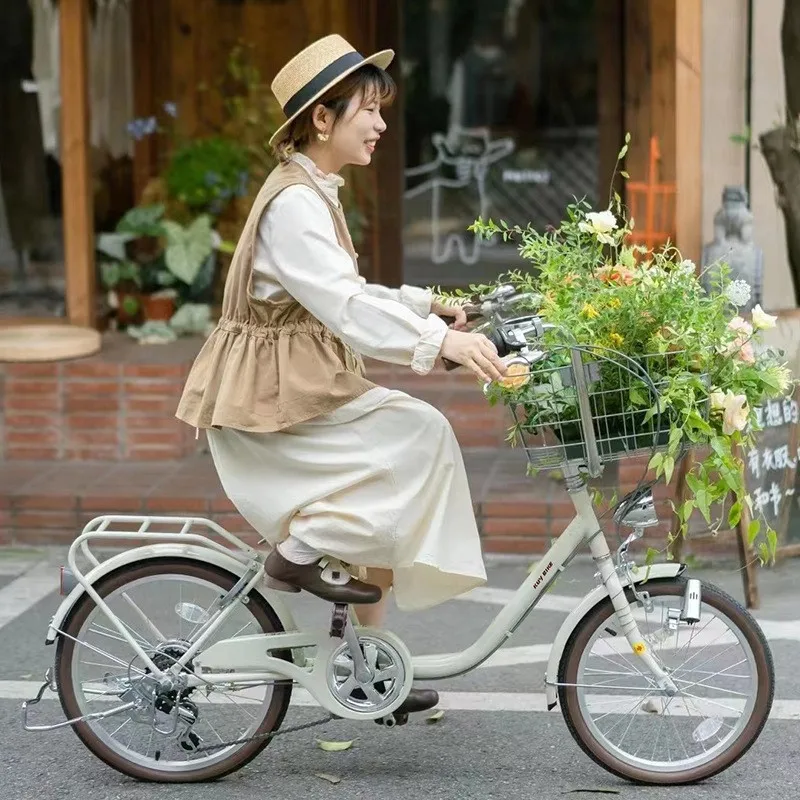 Cycling City Internet Celebrity Commuter Retro Women's Car Pet Variable Speed Bicycle Big And Small Wheels Lightweight Bicycle