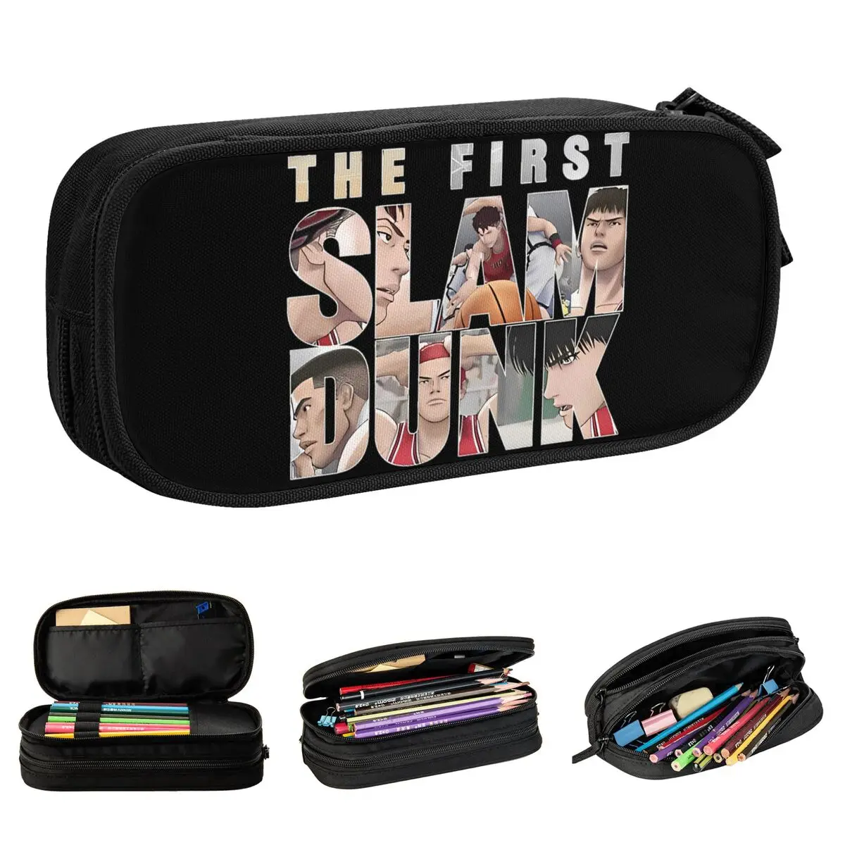 The First Slam Dunk Movie Pencil Cases Sakuragi Hanamichi Basketball Pen Box for Student Large Storage Bags Zipper Stationery