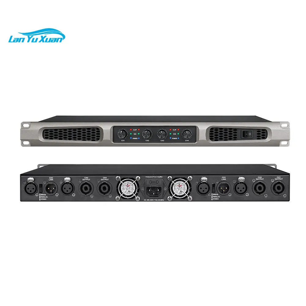 

Hot Sale 1U Digital Amplifier 4*600W 8ohm Four Channel Power Amplifier Stereo Karaoke Sound System Pro Audio Class D Amplifier