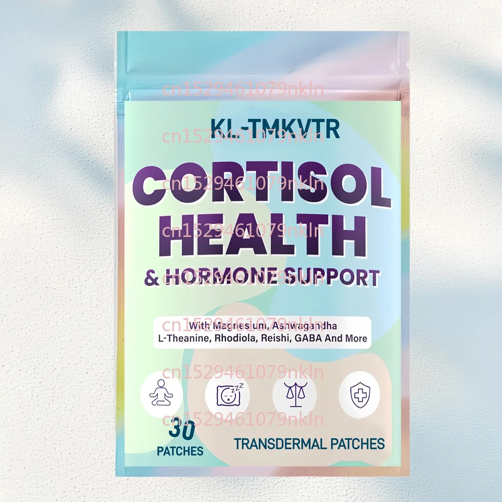 30 Adesivos Transdérmicos de Cortisol para Mulheres e Homens com L-Teanina, Rhodiola e Reishi para Calma, Foco e Relaxamento