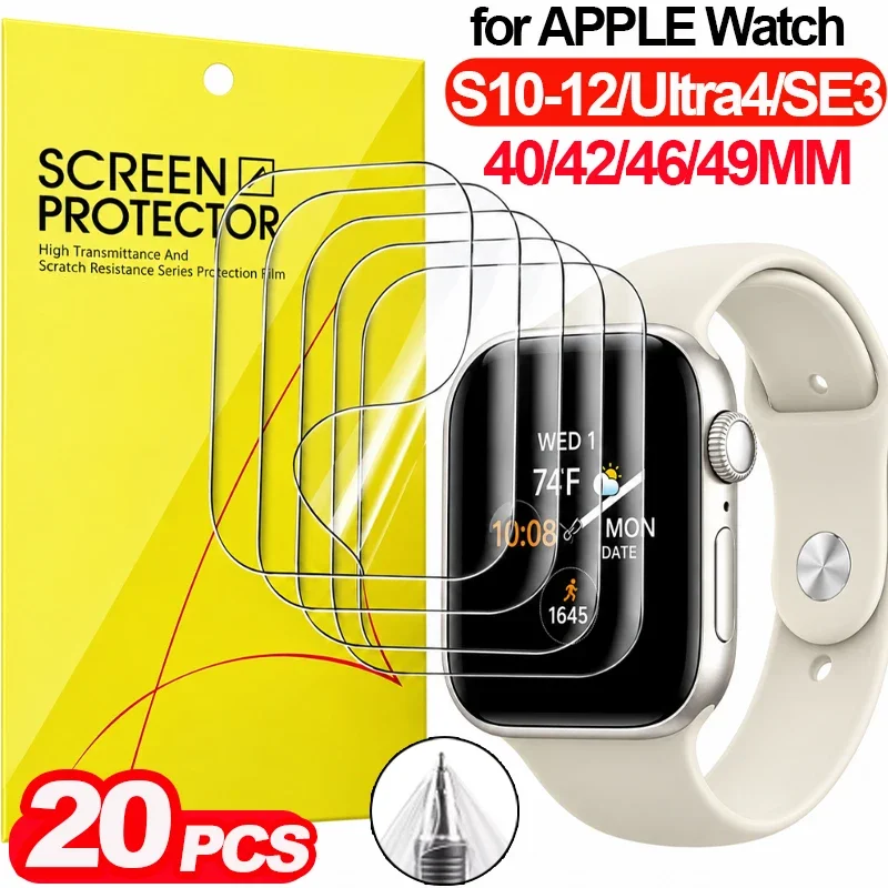Hydrogel Film for Apple Watch Series 12 11 10 SE 3 Ultra 4 IWatch 40MM 42MM 44MM 46MM 49MM Soft Hydrogel Screen Protector Film