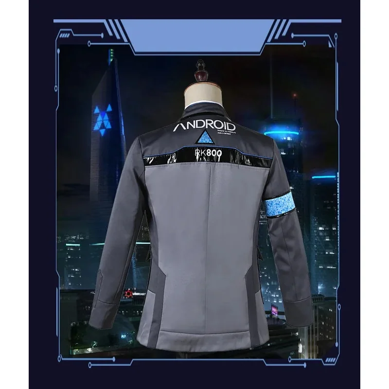 Spiel Detroit wird menschlich Cosplay Kostüm Connor Cosplay Uniform Männer Jacke weißes Hemd Krawatte rk800 Mantel Kostüm komplettes Set