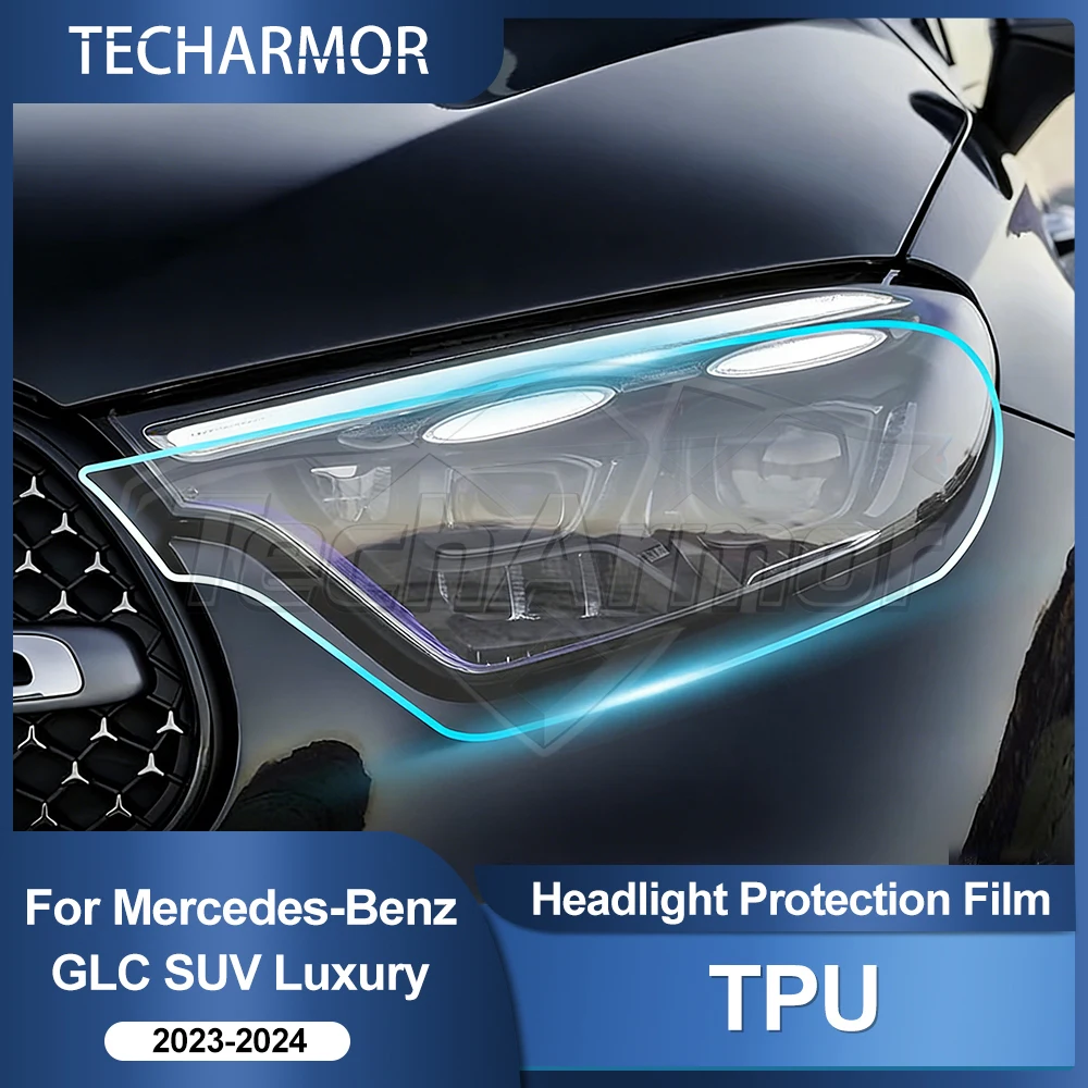 TPU-Autoscheinwerfer-Schutzfolie für Mercedes Benz GLC SUV Luxury 2023-24 Transport Smoke Anti-Scratch Auto External Accessorie