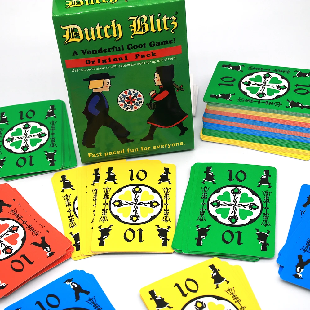 لعبة البطاقات Dutch Blitz The Original Fast Paced تحتوي على 160 بطاقة سريعة وسهلة التعلم لعبة عائلية رائعة