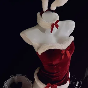 ملابس داخلية أرنب عيد الميلاد الأحمر للنساء تأثيري مثير أزياء تنكرية ناعمة أفخم مواعدة أزياء يابانية أنيمي أرنب زي 2024 أعلى 11 مبيعات الأرنب زي الجنس - No8