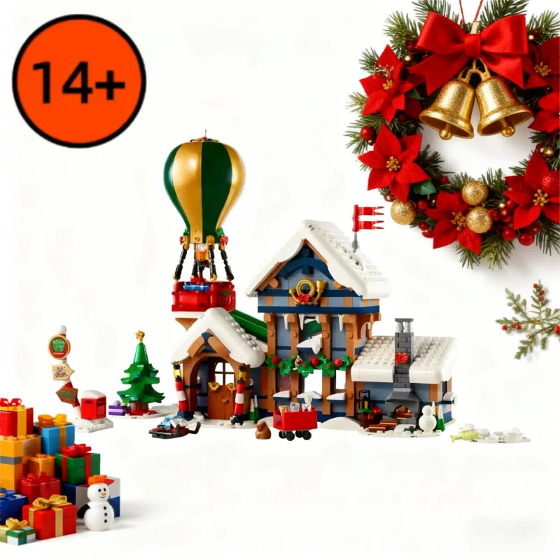 جديد صالح 10339 سانتا مكتب بريد اللبنات الجمعية الشتاء العمارة نموذج الطوب لعبة للكبار الاطفال هدايا عيد الميلاد #2