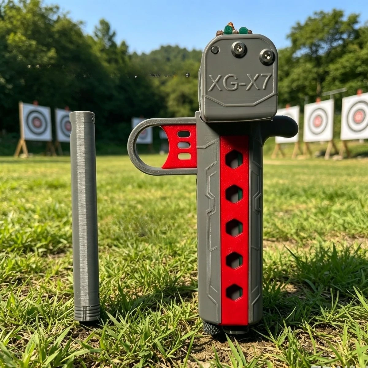 3D Printed Automatic Slingshot with Storage Magazine, Magnetic Suction Leather Pocket, Outdoor Competitive Tool Parts