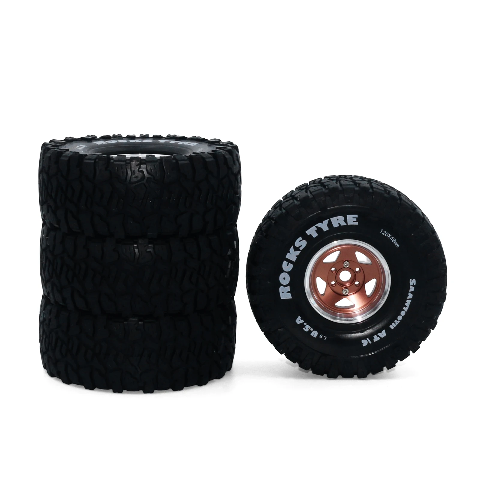 ชุดล้อโลหะขนาด 1.9 นิ้ว พร้อมยางล็อค  เหมาะสำหรับรถ Trx4/Scx10/90046/90047/Scx10 Iii ขนาด 1/10 สำหรับการอัพเกรดรถไต่เขา