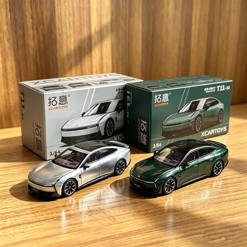 1:64 XPENG Next P7 Alloy Electric Hatchback Coupe Sports Car Model Diecast Metal Electric New Energy Vehicle Car Model Kids Gift