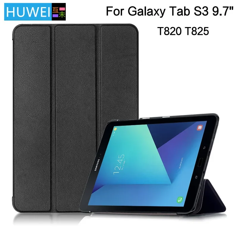 

Ультратонкий чехол HUWEI для Samsung Galaxy Tab S3 9,7 дюймов, чехол-подставка для планшета T820 T825 SM-T820 SM-T825, чехлы Funda Smart