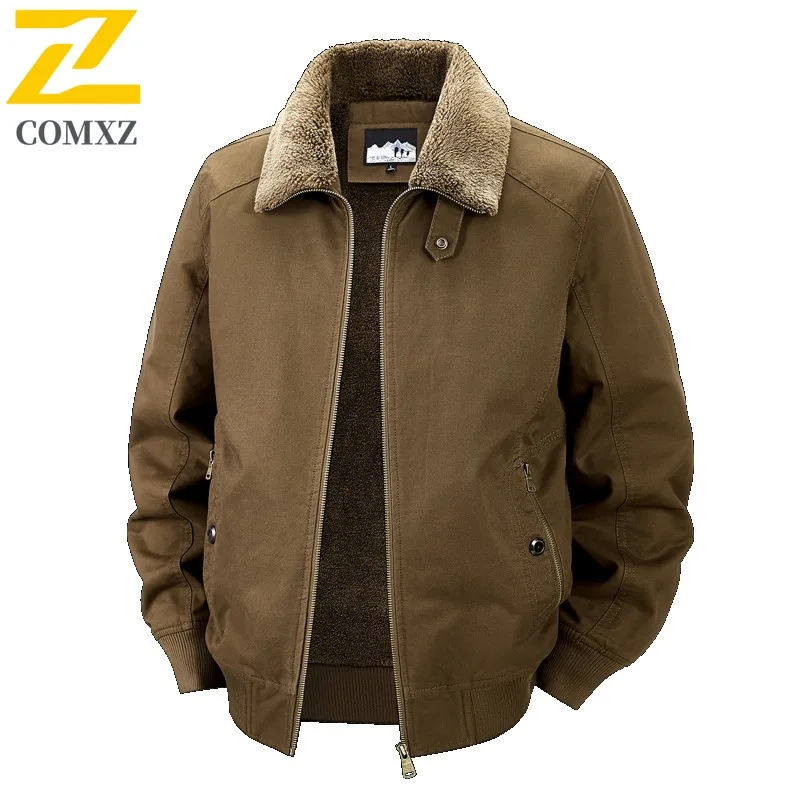 COMXZ Mens Bread Jacket Loose Casual Warm Outdoor Adventure Ski Winter Jacket Daily Walk Thick Padding Cotton Padded Jacket