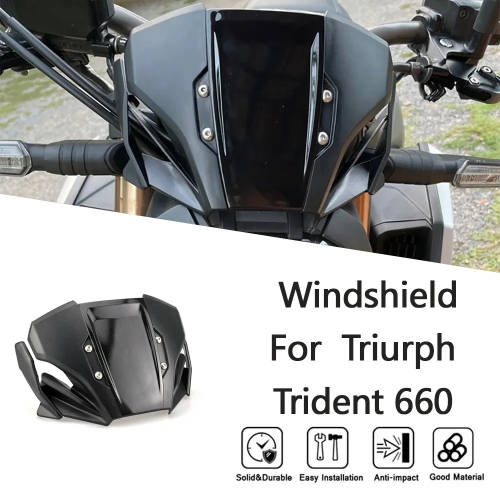 

Motorcycle Windshield Windscreen Front Wind Deflector for Triumph Trident 660 2018 2019 2020 2021 2022 2023 2024 Accessories