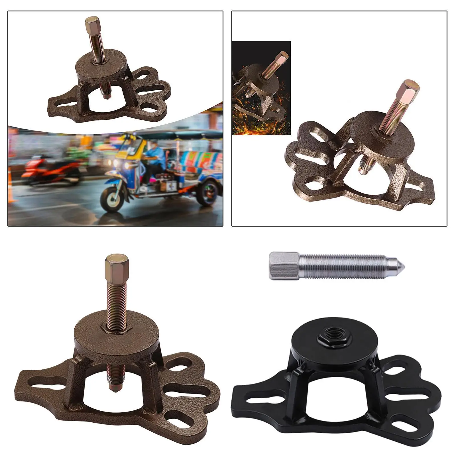 Ferramenta genérica de remoção de tambor de freio de triciclo, versátil, universal, kit removedor de reparo de motocicleta, extrator de cubo de roda