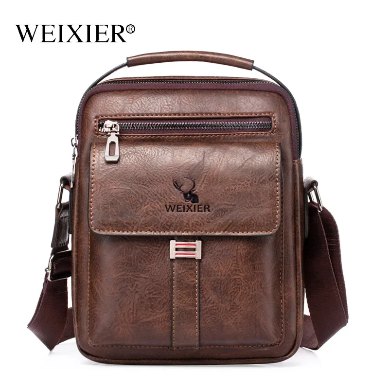 WEIXIER Men Shoulder Bag Fashion Men\'s Crossbody Bag Multi-function Man Casual Zipper Handbag Capacity Bags For Male mochila sac