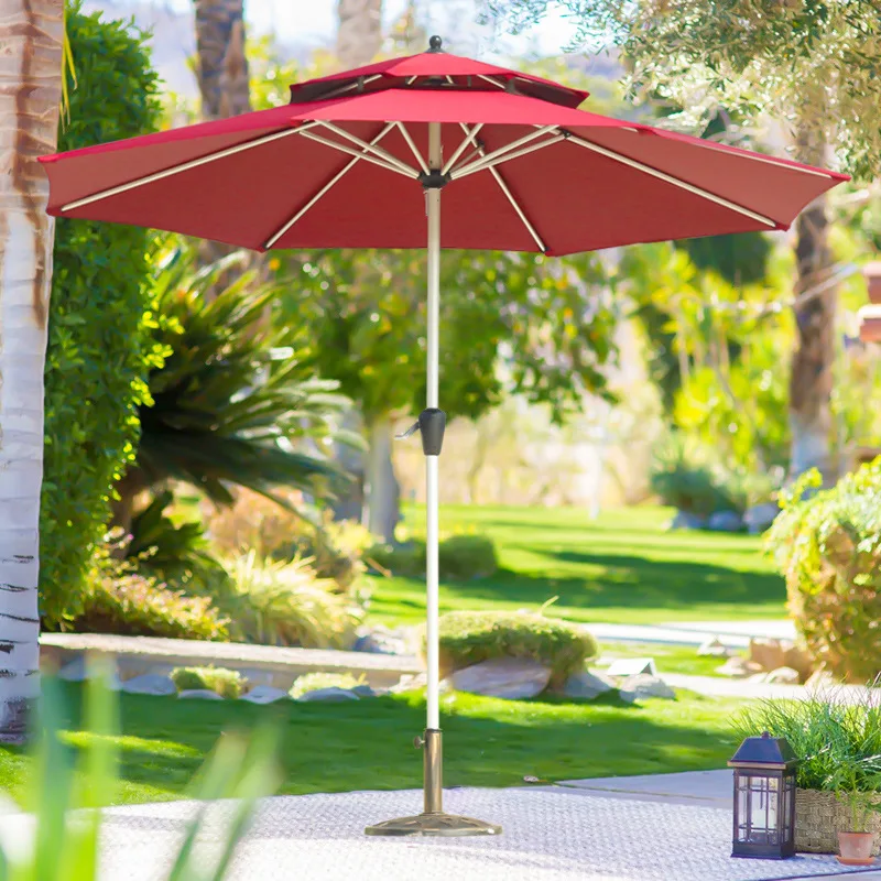 

High Quality Aluminum Mid-Column Hand Cranking Outdoor Patio Umbrella Garden Parasols Umbrellas